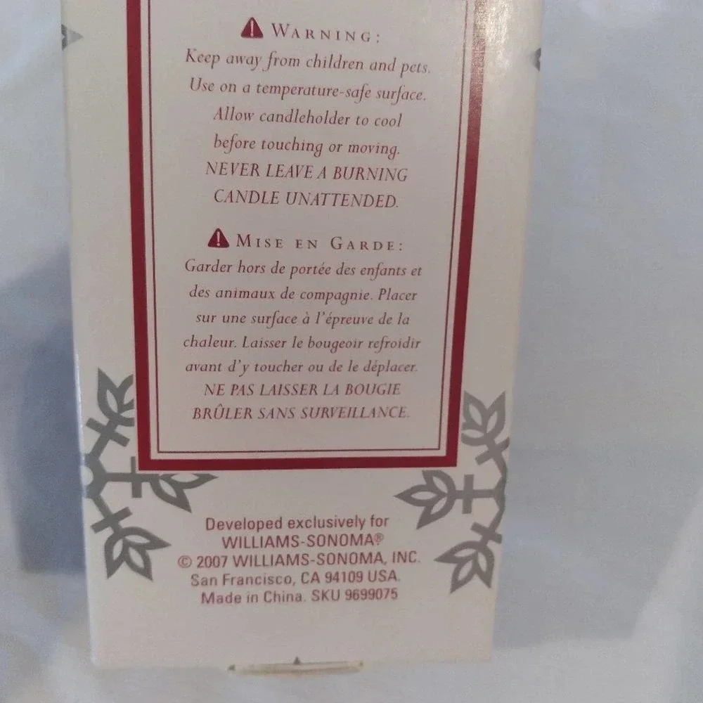 Williams Sonoma Santa Glass Taper Candle Holders Set of 4